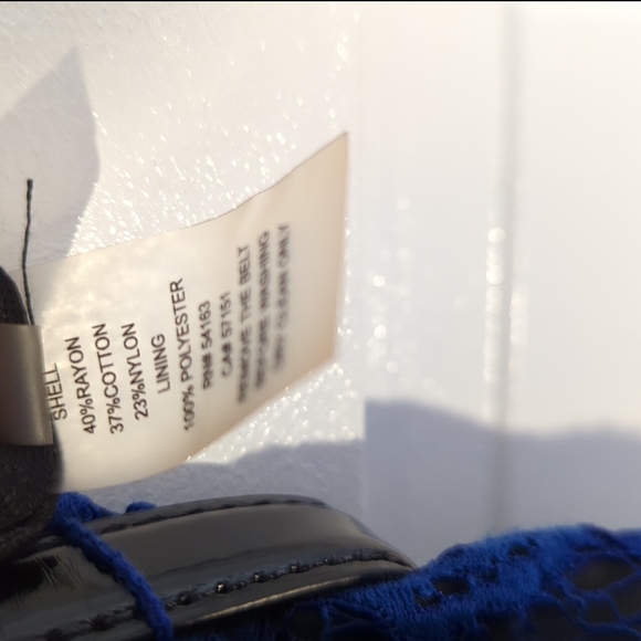 Ellen Tracy sz 2 blue on black lace sleeveless midi dress - Picture 8 of 8